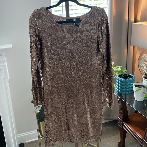 MODA Bronze Sequin Sweater Dress - Picture 6 of 7